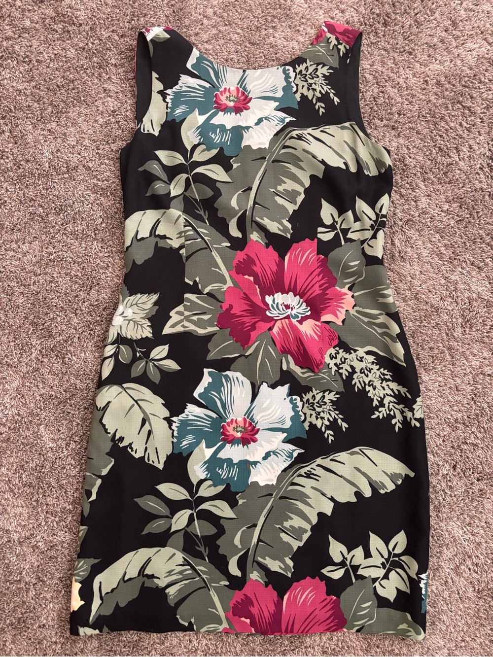 Vintage Tommy Bahama 100% Silk Tropical Hibiscus Maxi Dress Size 8 - Picture 2 of 9
